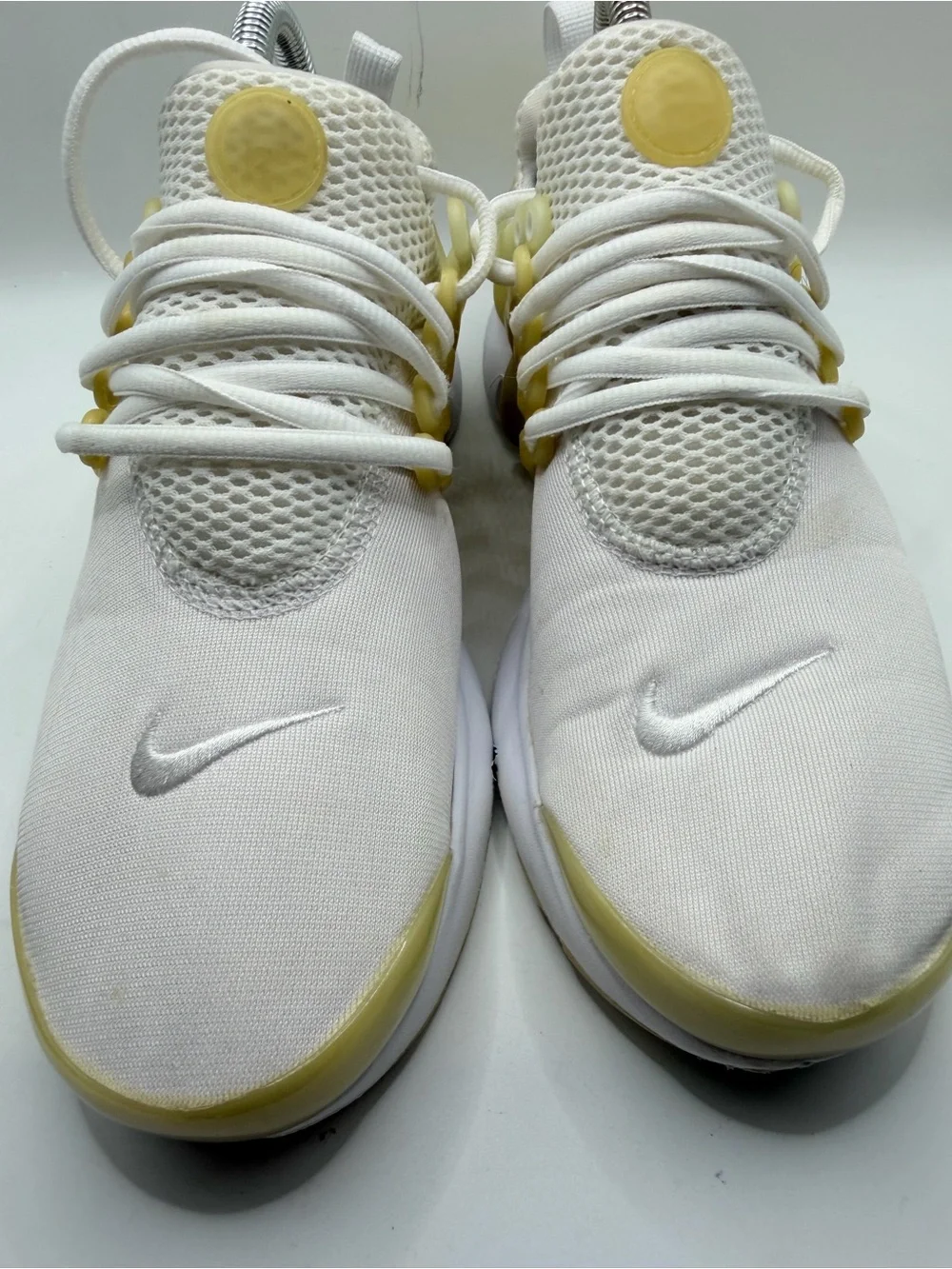 Nike Women's Pale Yellow and White Slip-On Athletic Sneakers